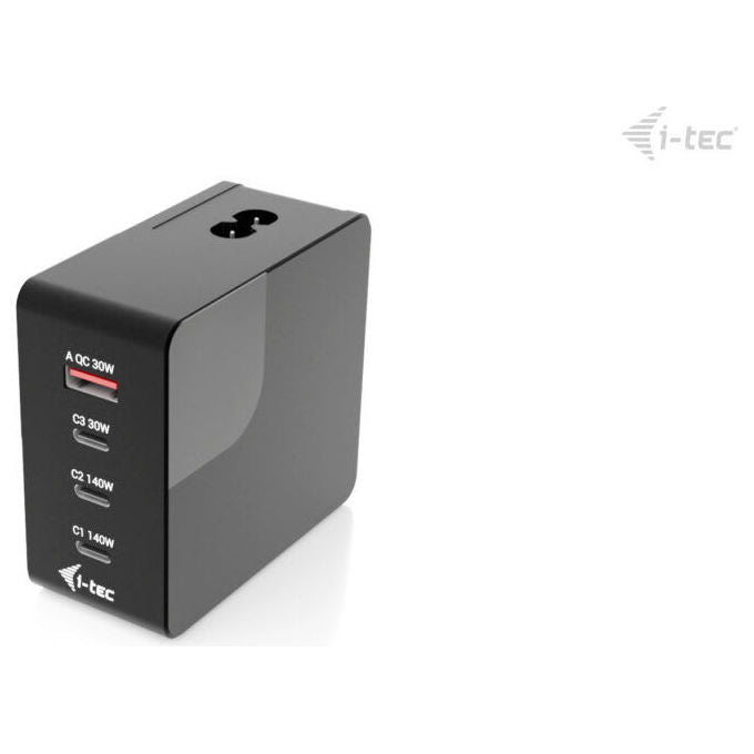 I-tec CHARGER-INTG140W Caricabatterie Multiporta 140W USB-C Power Delivery 3.1 3x USB-C 1x USB-A Display Touch colore Nero