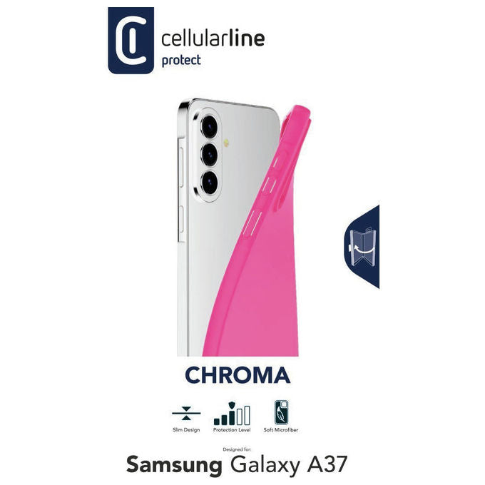 Cellular line cover per Samsung Galaxy A37, custodia in TPU, soft touch, interno microfibra antigraffio, rosa