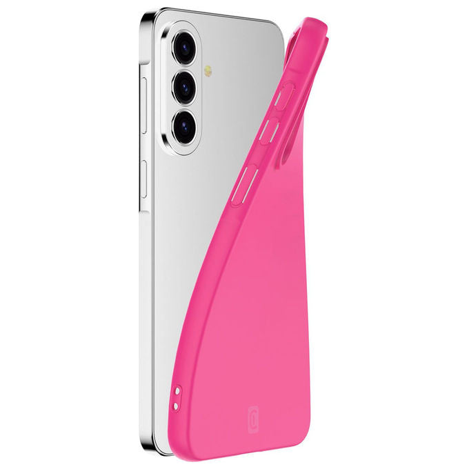 Cellularline cover chroma per Samsung Galaxy A57, custodia in gomma morbida, interno in microfibra, finitura opaca soft-touch, rosa