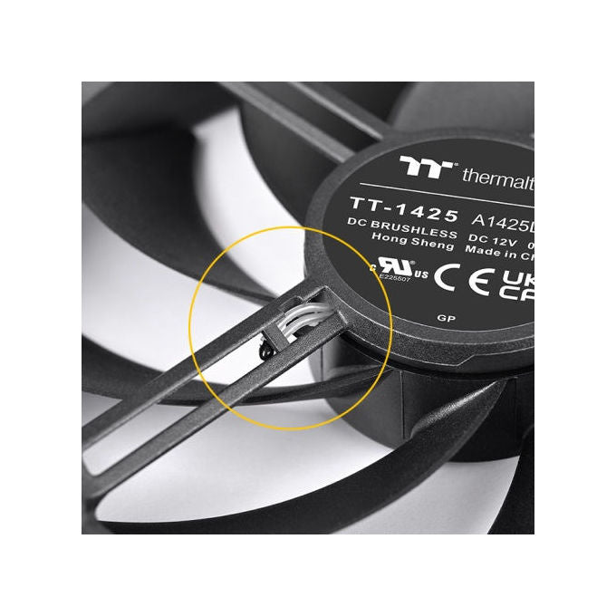 Thermaltake CL-F208-PL14SW-A TS140 Ventola PC 140mm 2000 RPM ARGB 3 Pezzi colore Nero