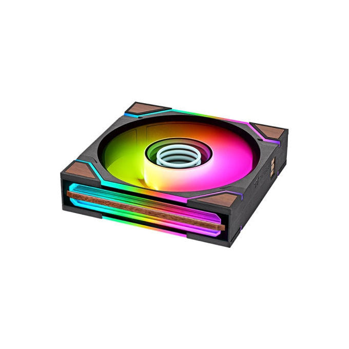 Thermaltake CL-F250-PL12SW-A SWAFAN 120 EX INFINITY Ventilatore 12 cm 500 2000 rpm 30 32 dB LED RGB 3 pezzi colore Legno Nero
