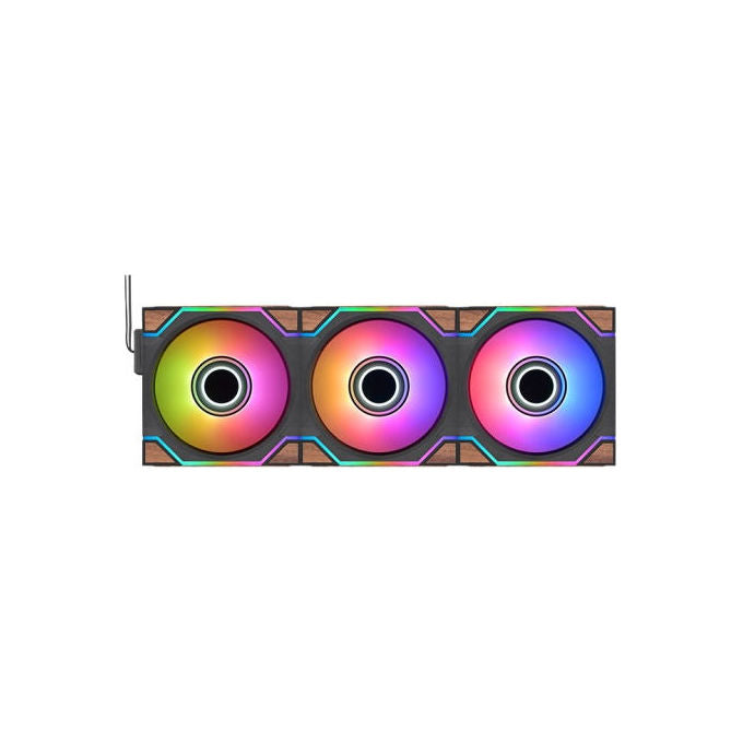 Thermaltake CL-F250-PL12SW-A SWAFAN 120 EX INFINITY Ventilatore 12 cm 500 2000 rpm 30 32 dB LED RGB 3 pezzi colore Legno Nero