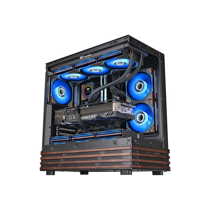 Thermaltake CL-F250-PL12SW-A SWAFAN 120 EX INFINITY Ventilatore 12 cm 500 2000 rpm 30 32 dB LED RGB 3 pezzi colore Legno Nero