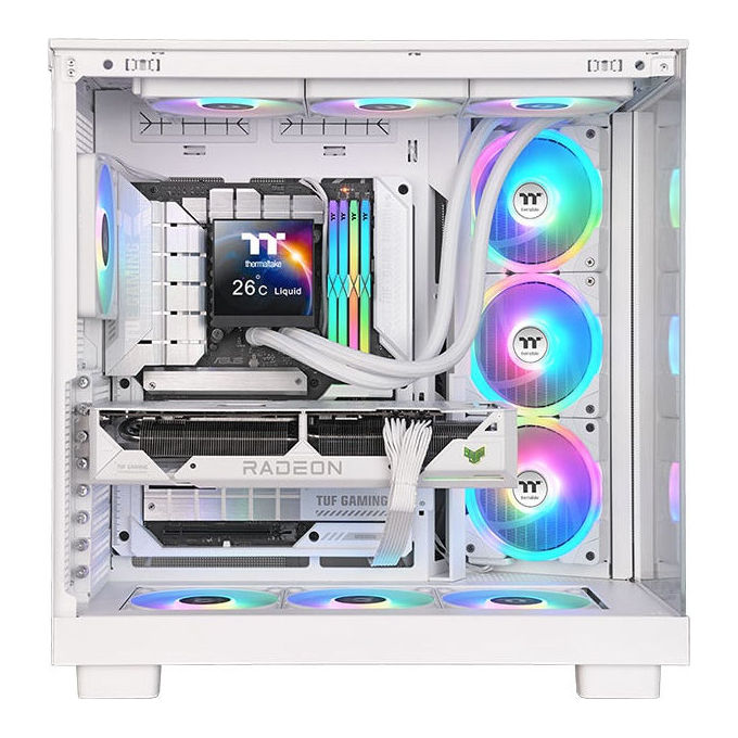 Thermaltake CL-W452-PL14SW-A MAGFloe 420 Ultra ARGB Raffreddatore di liquidi tutto in uno 14 cm 3 ventole Display LCD 3.95'' colore Bianco