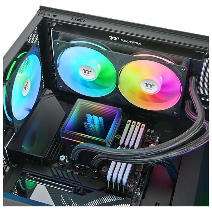 Thermaltake CL-W465-PL12SW-A TH240 V3 ARGB Raffreddatore di liquidi tutto in uno 240 mm 2 ventole 12 cm Nero