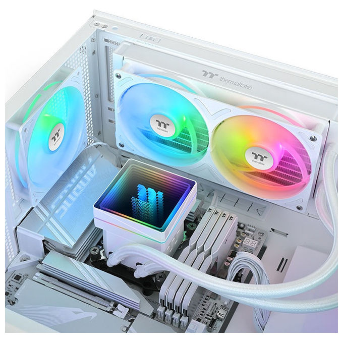 Thermaltake CL-W467-PL12SW-A TH240 V3 ARGB Raffreddatore di liquidi tutto in uno 12 cm 2 ventole pompa 800 2500 rpm LED RGB colore Bianco