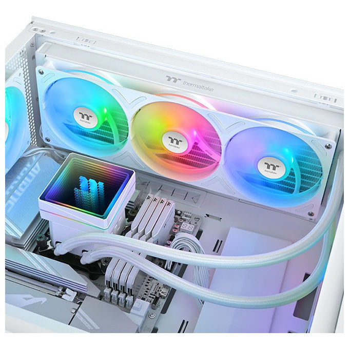 Thermaltake CL-W468-PL12SW-A TH360 V3 ARGB Raffreddatore di liquidi tutto in uno Diametro 12 cm Velocita' max 2500 Giri-min TDP 365 W colore Bianco