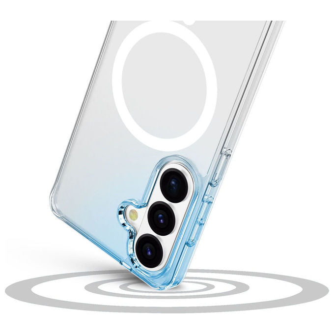 Cellularline CLEARMAGALS26PLT Clear Mag Custodia Cover Samsung Galaxy S26 Plus Rigida Bordo Gomma Qi2 MagSafe Anti-ingiallimento Antibatterica colore Trasparente