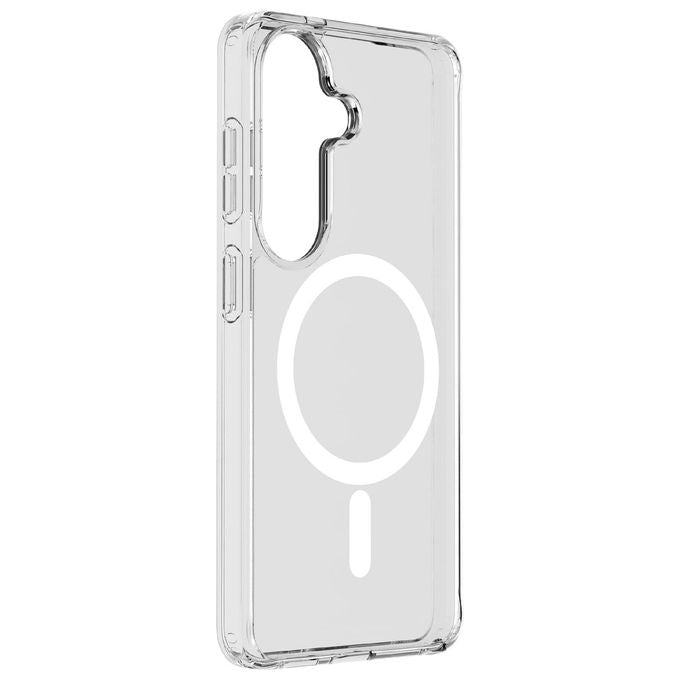Cellularline CLEARMAGALS26PLT Clear Mag Custodia Cover Samsung Galaxy S26 Plus Rigida Bordo Gomma Qi2 MagSafe Anti-ingiallimento Antibatterica colore Trasparente