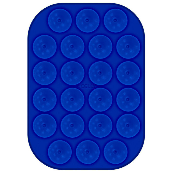 Celly COLFIXSQUAREBL Supporto Passivo per Telefono Cellulare Smartphone in Silicone con Fissaggio a Ventosa colore Blu