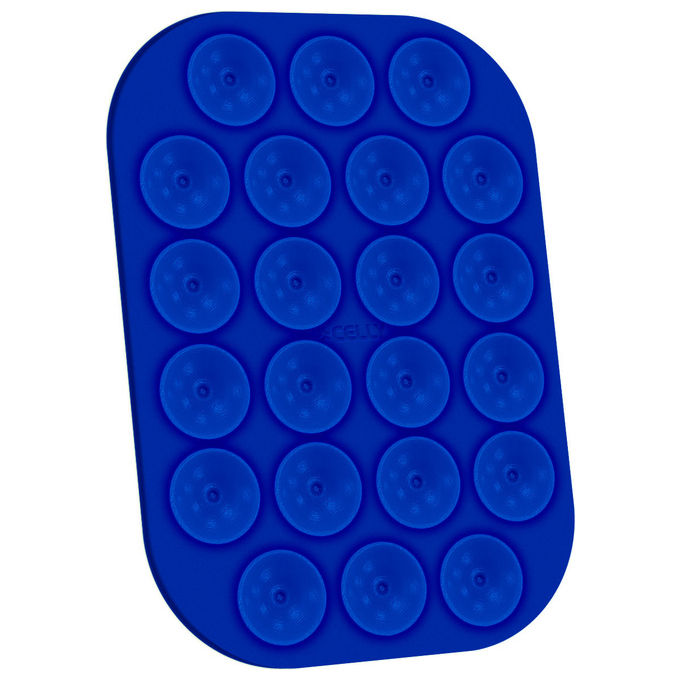 Celly COLFIXSQUAREBL Supporto Passivo per Telefono Cellulare Smartphone in Silicone con Fissaggio a Ventosa colore Blu