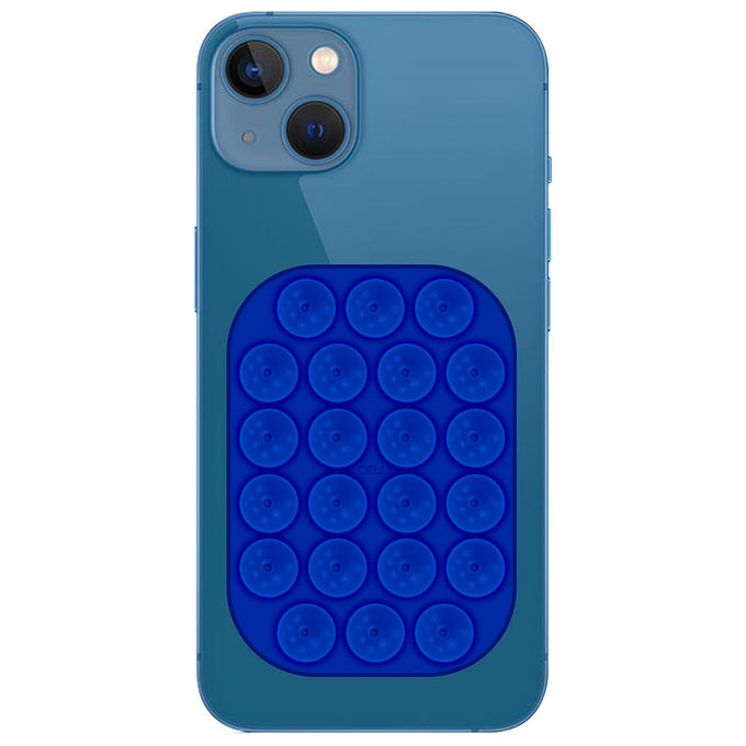 Celly COLFIXSQUAREBL Supporto Passivo per Telefono Cellulare Smartphone in Silicone con Fissaggio a Ventosa colore Blu