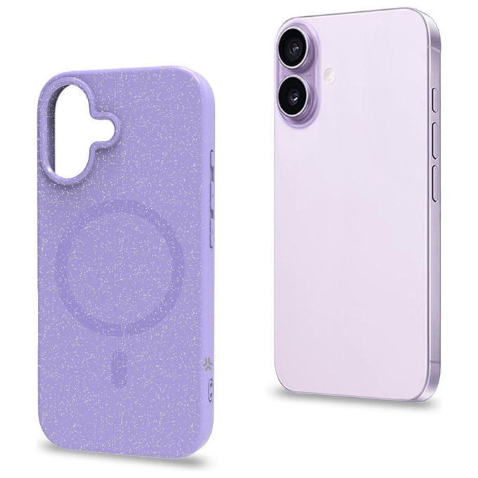 Celly COLMAGGLI1150VL Offset Cover iPhone 17 iPhone 17 Pro MagSafe Glitter IMD colore Viola