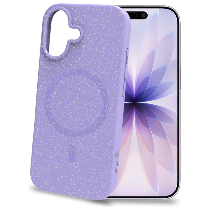 Celly COLMAGGLI1150VL Offset Cover iPhone 17 iPhone 17 Pro MagSafe Glitter IMD colore Viola