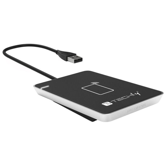 Techly I-CARD CAM-CIE Lettore RFID USB Nero Argento