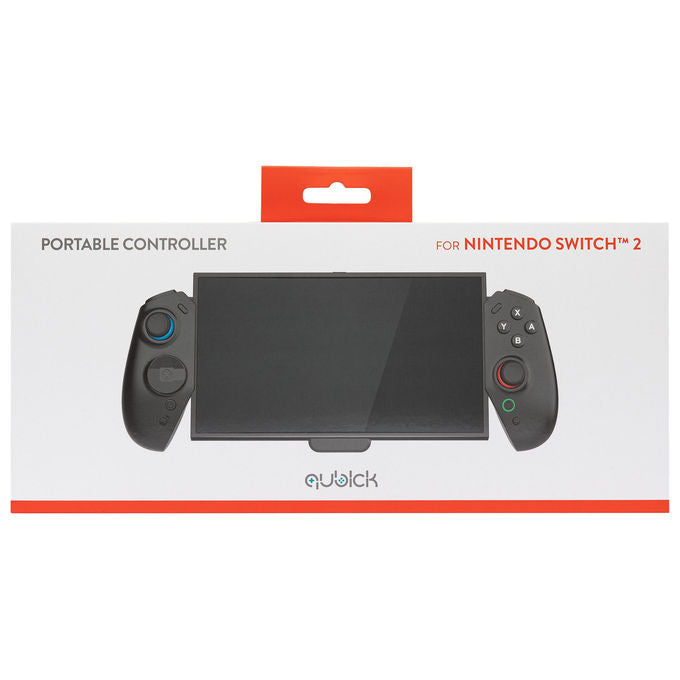 Qubick COS20020 Controller Portatile per Nintendo Switch 2 con Sensore di Movimento 9 Assi 4 Pulsanti Posteriori Programmabili Vibrazione Regolabile Slot per 4 Schede di Gioco colore Nero