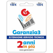 Garanzia3 Estensione di servizio tecnico 2 anni in piu' con massimale di copertura a 150 euro