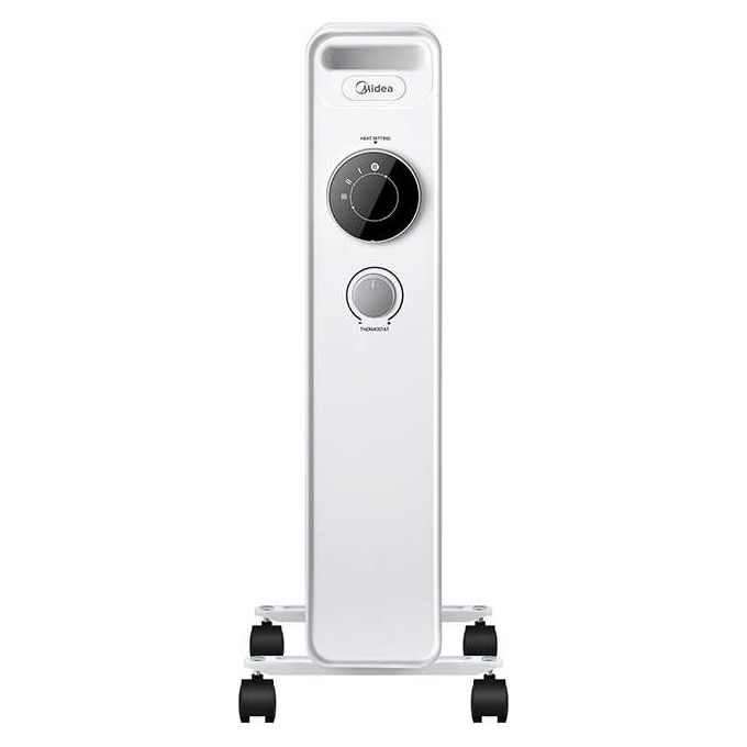Midea NY1507-20ME Radiatore Termosifone Elettrico Ad Olio 7 Elementi 1500 W Termostato Regolabile Funzione Antigelo Ruote Piroettanti colore Bianco