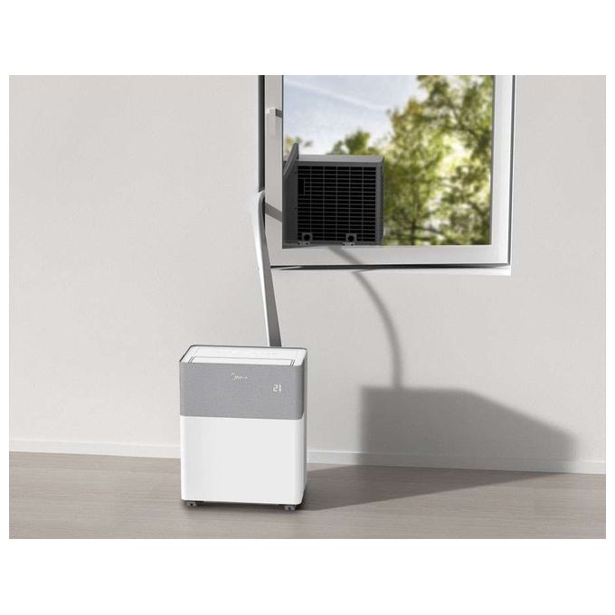 Midea 4048164116478 PORTASPLIT Condizionatore fisso Monoblocco 12000 BTU Classe A++ A+ Pompa di Calore R32 39 dB colore Grigio Bianco