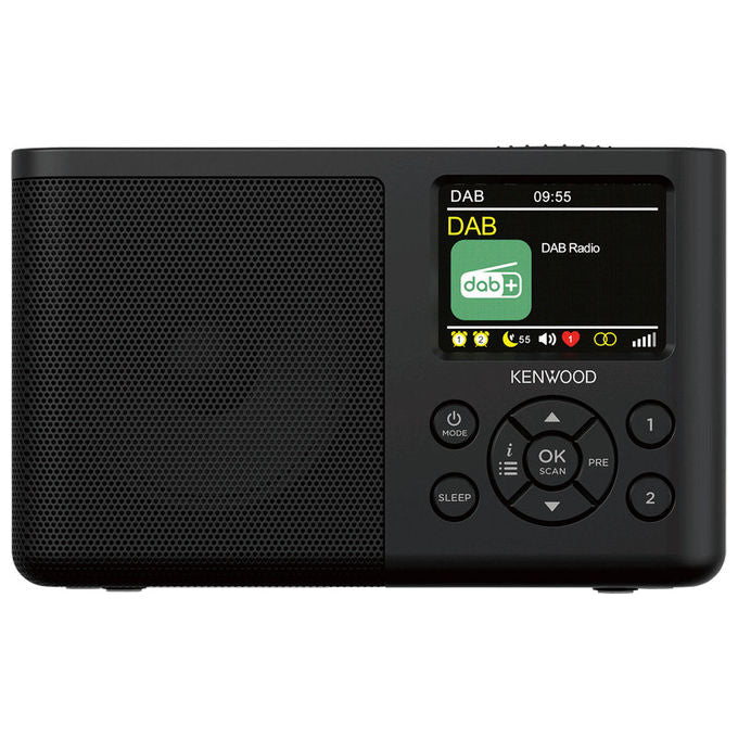 Kenwood CR-M33DABBK Radio portatile DAB+ con Bluetooth Display TFT a colori da 6.1 cm Potenza 2.3 W Batteria 2000 mAh Ricarica USB-C Durata 6 h colore Nero