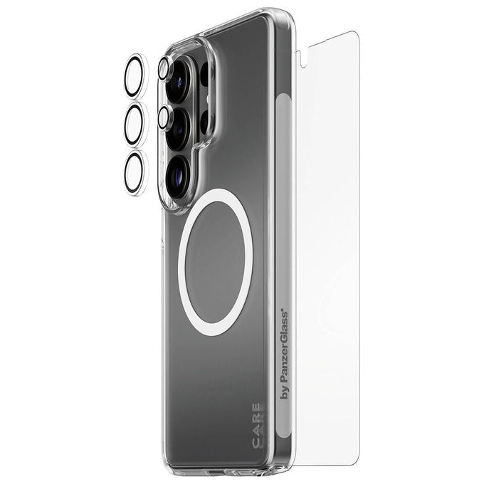 PanzerGlass CR46018 CARE by PanzerGlass 3-in-1 Bundle Protezione Completa per Samsung Galaxy S26 Ultra con Vetro Temperato Antiurto Schermo 17.5 cm (6.9'') Custodia Resistente e Anelli Protezione Obiettivo colore Nero
