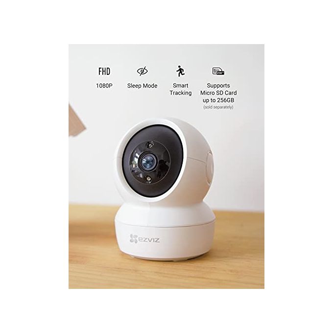 Ezviz CS-C6N Telecamera IP Wi-Fi Interno Motorizzata 360° Full HD 1080p Visione Notturna 10m Audio Bidirezionale MicroSD 256GB colore Bianco