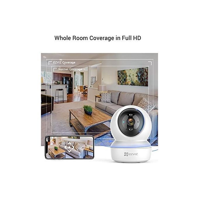 Ezviz CS-C6N Telecamera IP Wi-Fi Interno Motorizzata 360° Full HD 1080p Visione Notturna 10m Audio Bidirezionale MicroSD 256GB colore Bianco