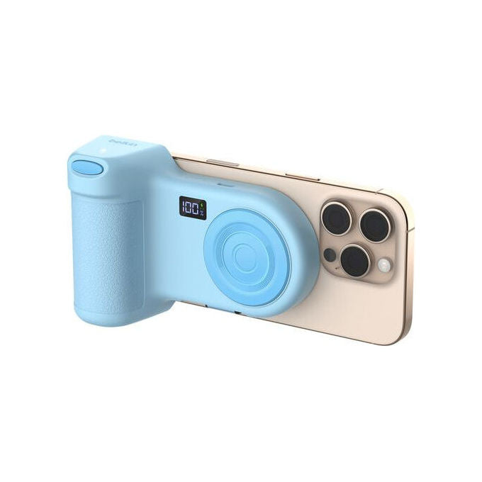 Belkin CTA006HQBL Stage PowerGrip Supporto attivo per Smartphone con Powerbank 9300 mAh Ricarica Wireless 15 W e USB Tipo-C colore Azzurro