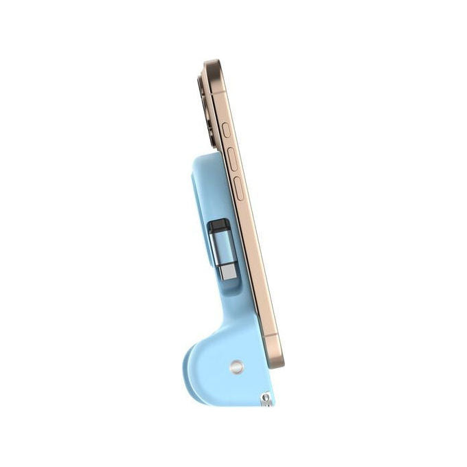 Belkin CTA006HQBL Stage PowerGrip Supporto attivo per Smartphone con Powerbank 9300 mAh Ricarica Wireless 15 W e USB Tipo-C colore Azzurro