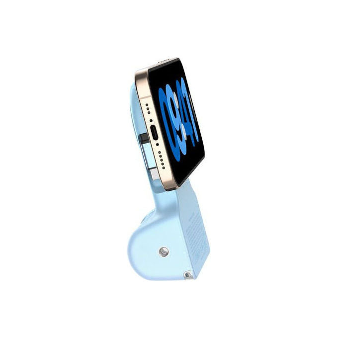 Belkin CTA006HQBL Stage PowerGrip Supporto attivo per Smartphone con Powerbank 9300 mAh Ricarica Wireless 15 W e USB Tipo-C colore Azzurro