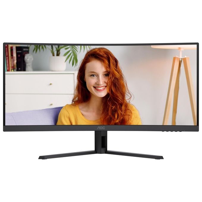 AOC monitor curvo 34 pollici CU34B3E, UltraWide QHD 3440x1440, pannello VA, 120Hz, 4ms, Adaptive Sync, HDR10, Nero