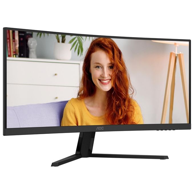AOC monitor curvo 34 pollici CU34B3E, UltraWide QHD 3440x1440, pannello VA, 120Hz, 4ms, Adaptive Sync, HDR10, Nero