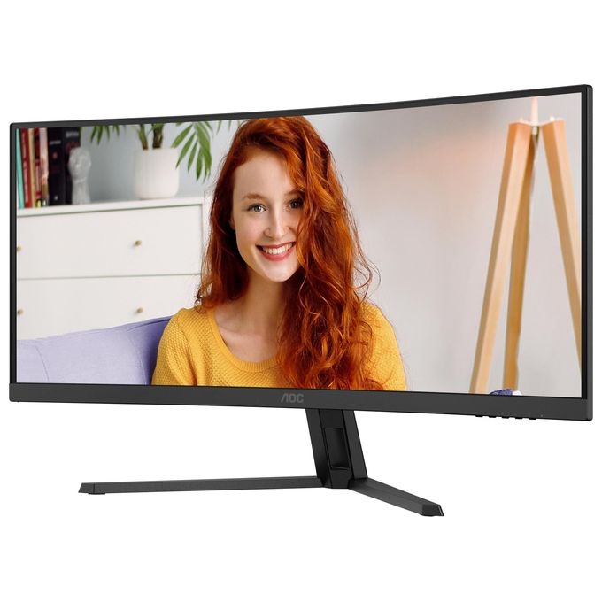 AOC monitor curvo 34 pollici CU34B3E, UltraWide QHD 3440x1440, pannello VA, 120Hz, 4ms, Adaptive Sync, HDR10, Nero