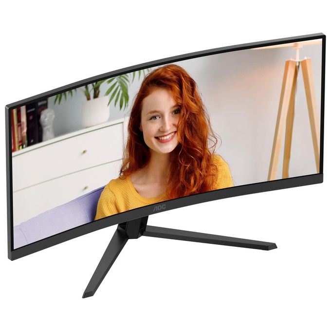 AOC monitor curvo 34 pollici CU34B3E, UltraWide QHD 3440x1440, pannello VA, 120Hz, 4ms, Adaptive Sync, HDR10, Nero