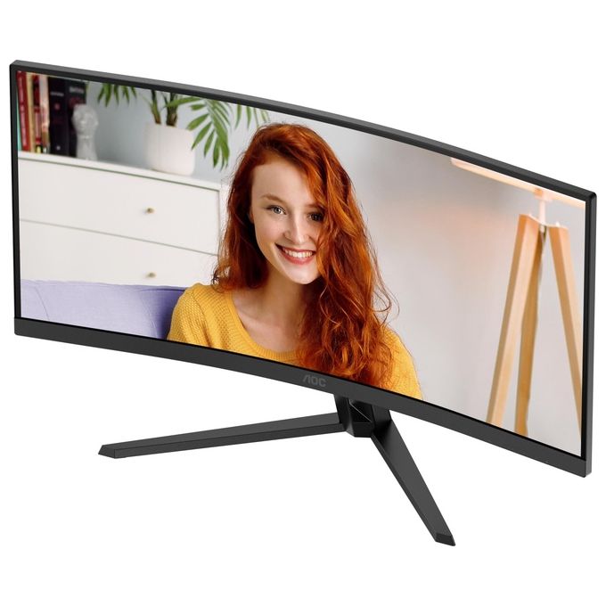 AOC monitor curvo 34 pollici CU34B3E, UltraWide QHD 3440x1440, pannello VA, 120Hz, 4ms, Adaptive Sync, HDR10, Nero