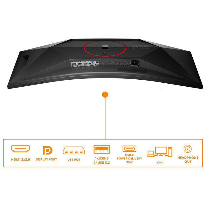 AOC CU34G4CA Monitor Gaming Curvo 34'' 3440x1440 180Hz 1ms HDR400 Adaptive Sync colore Nero