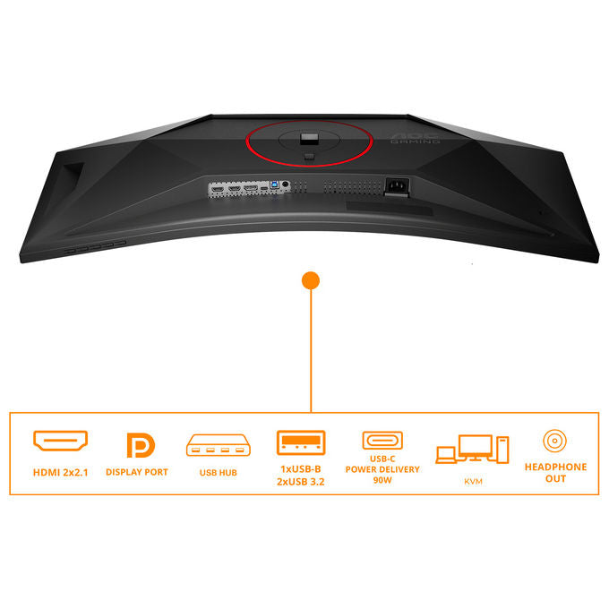 AOC CU34G4ZCA Monitor 34'' WQHD 250Hz Fast VA 1ms GtG HDR400 Adaptive Sync colore Nero
