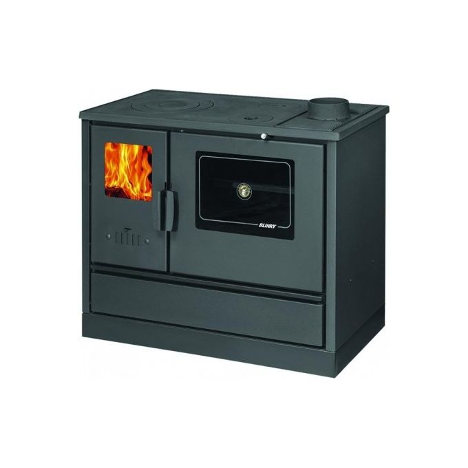 Blinky 98113-40 Lina Cucina a Legna con Forno Porta Vetro 7,9 kW 4 stelle 30-50 m² colore Antracite