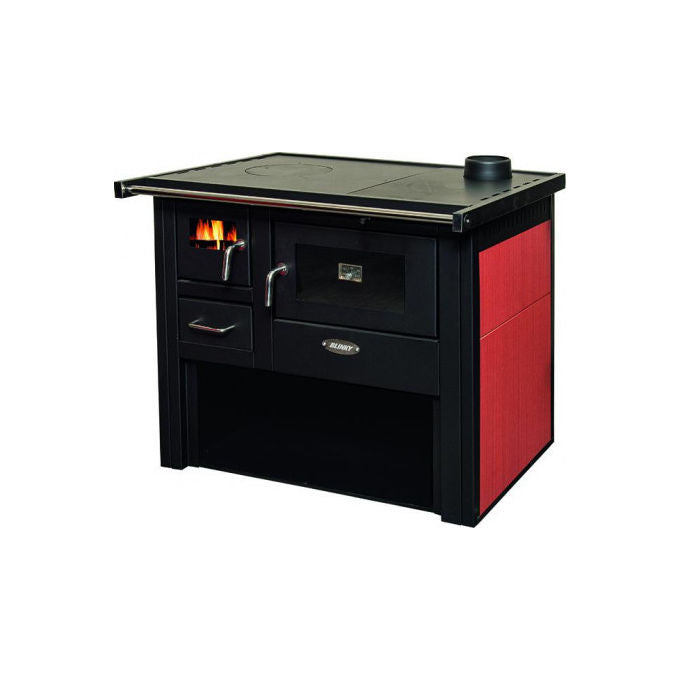 Blinky 9811328 Patty Cucina a Legna con Forno 7,12 kW 3 Stelle Laterali in Ceramica 88x60x81 cm colore Rosso