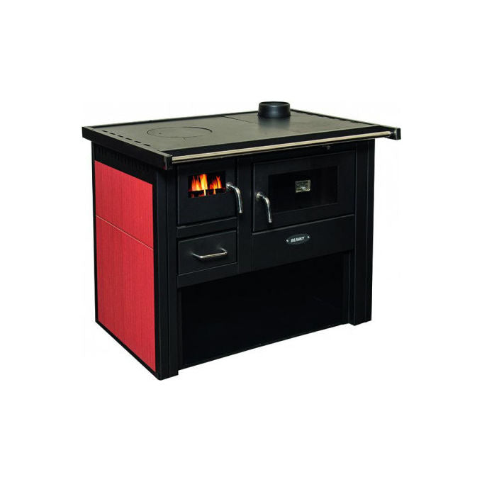Blinky 9811328 Patty Cucina a Legna con Forno 7,12 kW 3 Stelle Laterali in Ceramica 88x60x81 cm colore Rosso