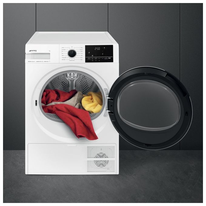 Smeg DNP09SEC Asciugatrice con Pompa di Calore 9 Kg Classe Energetica C Inverter Libera Installazione (60x60x85 cm) colore Bianco