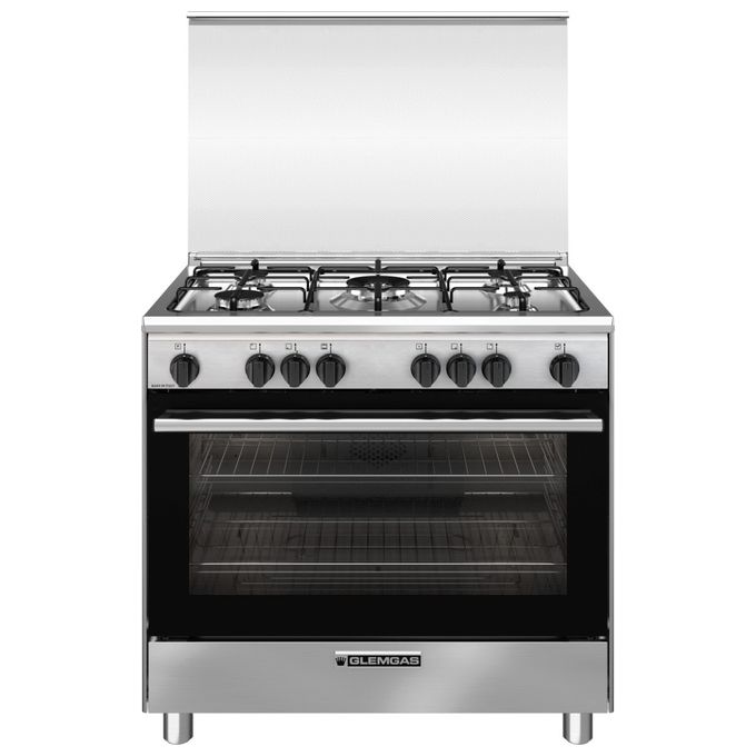 Glem Gas DG96VI3 Cucina con Piano a Gas Forno Elettrico + Gas 5 Fuochi in Acciaio Inox (90x85x60 cm) colore Inox