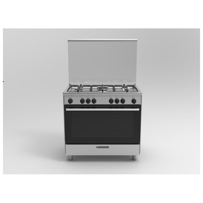 Glem Gas DG96VI3 Cucina con Piano a Gas Forno Elettrico + Gas 5 Fuochi in Acciaio Inox (90x85x60 cm) colore Inox