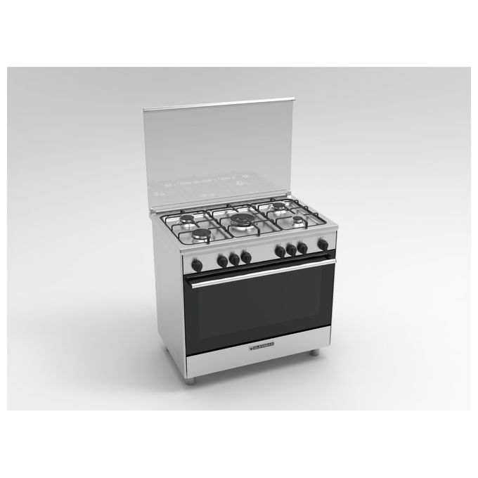 Glem Gas DG96VI3 Cucina con Piano a Gas Forno Elettrico + Gas 5 Fuochi in Acciaio Inox (90x85x60 cm) colore Inox
