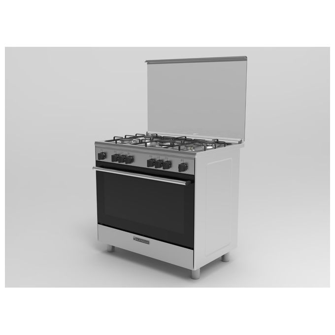 Glem Gas DG96VI3 Cucina con Piano a Gas Forno Elettrico + Gas 5 Fuochi in Acciaio Inox (90x85x60 cm) colore Inox