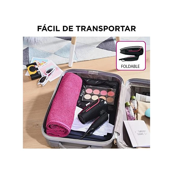 Rowenta CV3323F0 Nomad Asciugacapelli 1600W 2 Velocita' Doppio Voltaggio Concentratore colore Nero