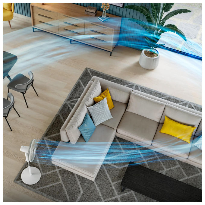 Philips CX1220 Serie 1000 Ventilatore a Piantana 3330 m³-h 38 dB 45 W 3 velocita' oscillazione 80° altezza regolabile timer colore Grigio