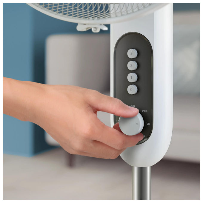 Philips CX1220 Serie 1000 Ventilatore a Piantana 3330 m³-h 38 dB 45 W 3 velocita' oscillazione 80° altezza regolabile timer colore Grigio
