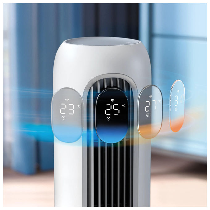 Philips CX7550-00 Smart Series 7000 Ventilatore a Torre 2440 m³-h 22 dB 30 W 12 velocita' Wi-Fi Aromaterapia colore Bianco