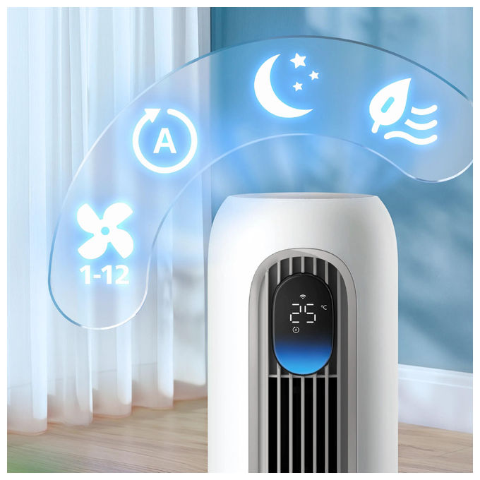 Philips CX7550-00 Smart Series 7000 Ventilatore a Torre 2440 m³-h 22 dB 30 W 12 velocita' Wi-Fi Aromaterapia colore Bianco